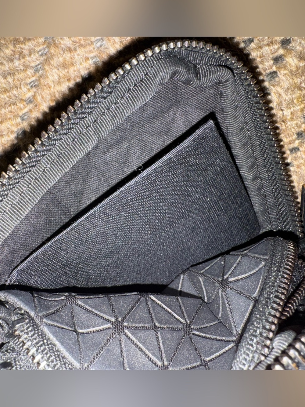 Bao Bao Issey Miyake Geometric Textured Zip Wallet in Black - Picture 10 of 13